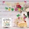 Glitter Tropical Happy Birthday Banner Luau Hawaiian Cake Toppers Flamingo Flower for Summer Birthday Party Decorations Theme